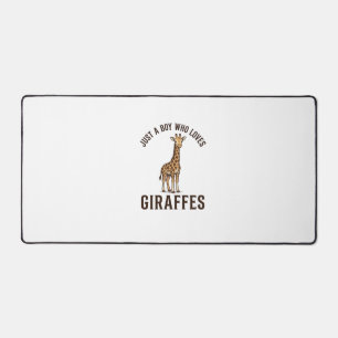 Boy Who Loves Giraffes Vintage Engraving Shirt_1 Desk Mat