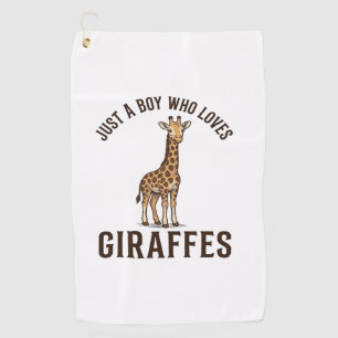 Boy Who Loves Giraffes Vintage Engraving Shirt_1 Golf Towel