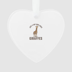 Boy Who Loves Giraffes Vintage Engraving Shirt_1 Ornament
