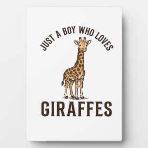 Boy Who Loves Giraffes Vintage Engraving Shirt_1 Plaque