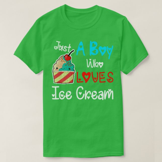 Boy Who Loves Ice Cream Son Gift T-Shirt (Design Front)