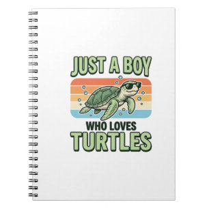 Boy Who Loves Turtles Vintage Engraving Design_1 Notebook