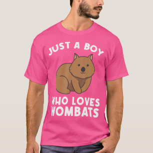 Boy Who Loves Wombats Funny Wombat Lover Wombat Bo T-Shirt