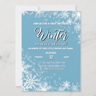 Boy Winter onederland 1st Birthday Invitation