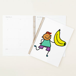 Boy With A Banana Spiral Planner