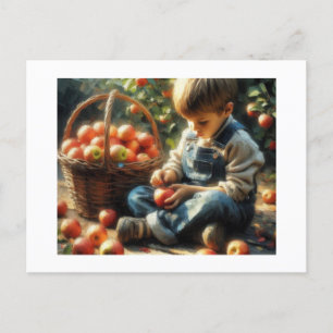 Boy with Apples,  Postcard
