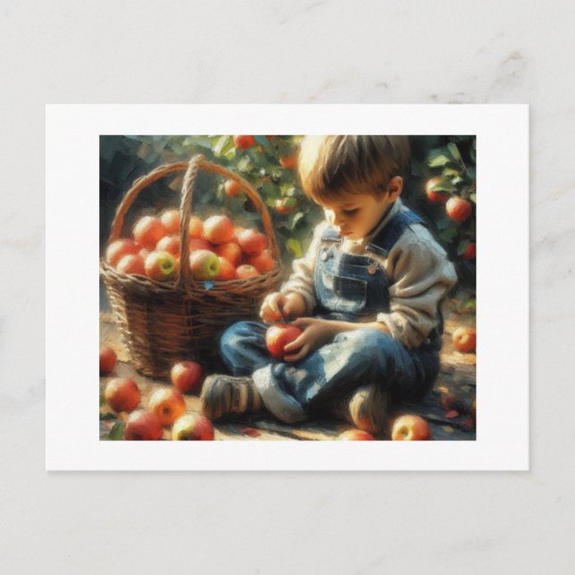 Boy with Apples,  Postcard (Front)