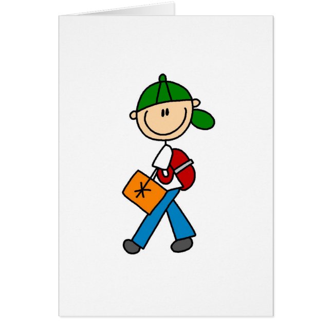 Boy With Backpack Card (Front)