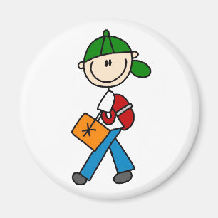 Boy With Backpack Magnet