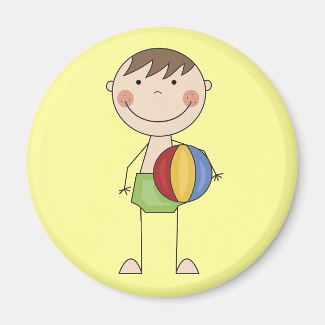 Boy with Beach Ball Tshirts and Gifts Magnet (Front)