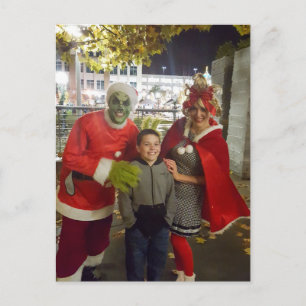 Boy with Grinch and Cindy Lou Who Postcard