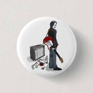 boy with guitar 3 cm round badge