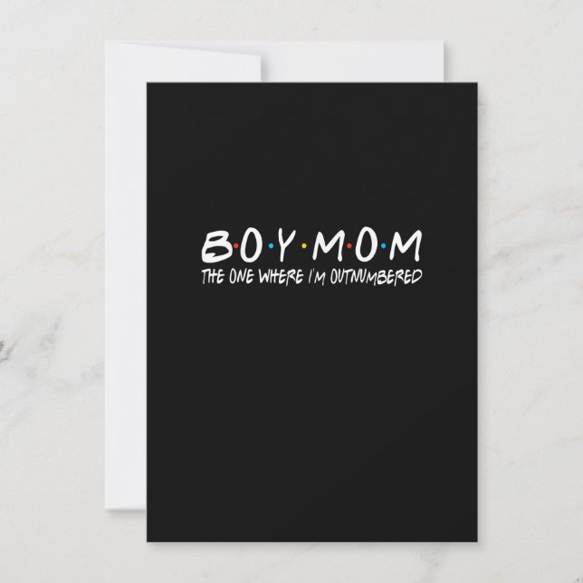 Boy With Mum The One Where I'm Outnumbered Funny V Invitation (Front)