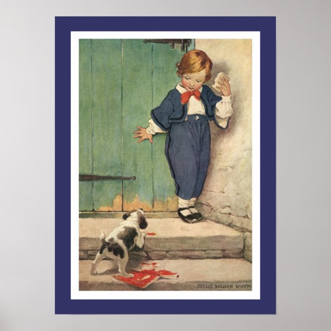 Boy with Puppy Dog Poster (Front)
