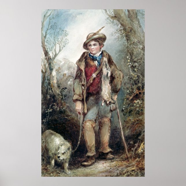 Boy with Rabbits Poster (Front)