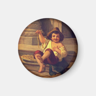 Boy with Spaghetti by Julius Moser  (c. 1808) Magnet