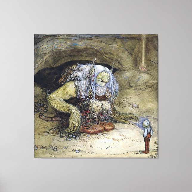 “Boy with Troll” by John Bauer Canvas Print (Front)