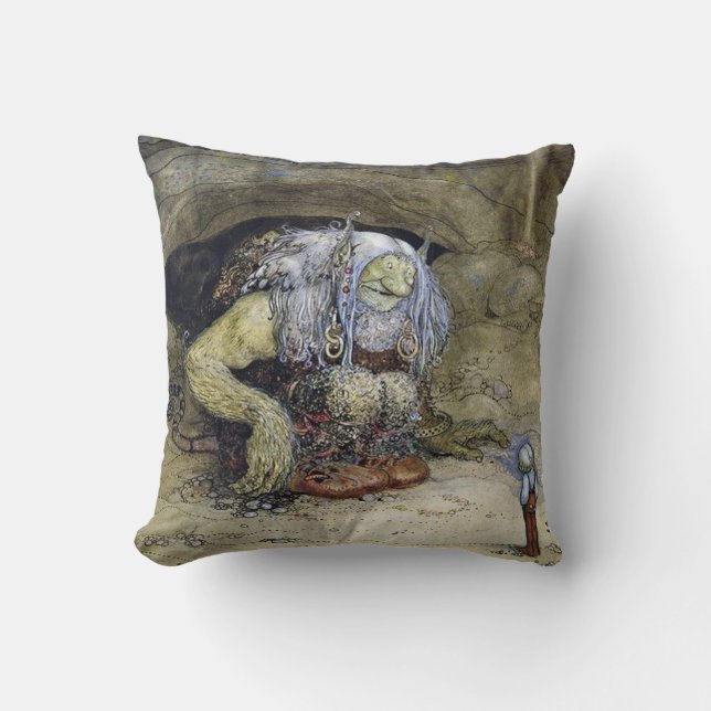 “Boy with Troll” by John Bauer Cushion (Front)