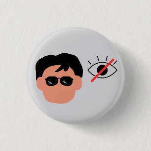 boy with visually impaired 3 cm round badge