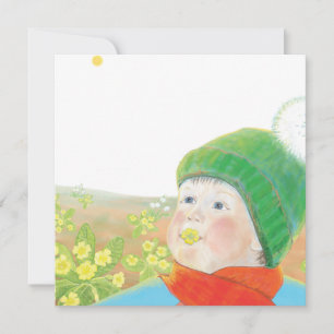 Boy with Wild Primroses Card