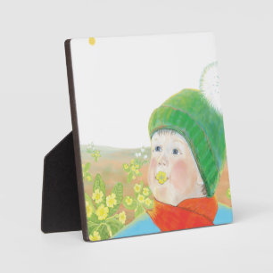Boy with Wild Primroses Plaque