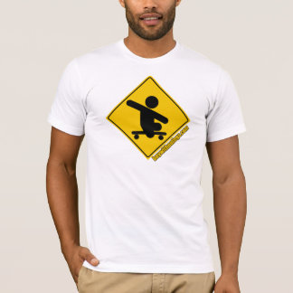 Boy without legs .com skateboard crossing- yellow T-Shirt
