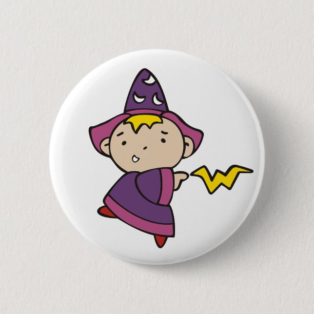 Boy Wizard 6 Cm Round Badge (Front)