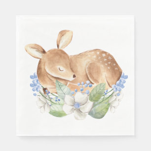Boy Woodland Deer Baby Shower Paper Napkins