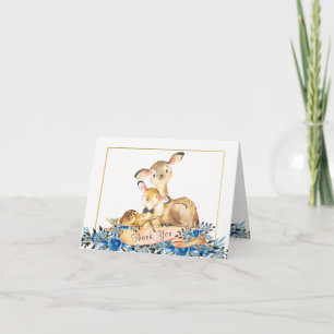 Boy Wooland Deer Baby Shower Thank You Cards