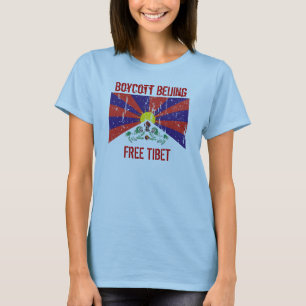 Boycott Beijing Free Tibet T-shirt - Customised