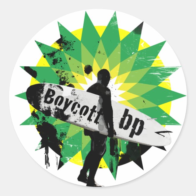 Boycott bp classic round sticker (Front)