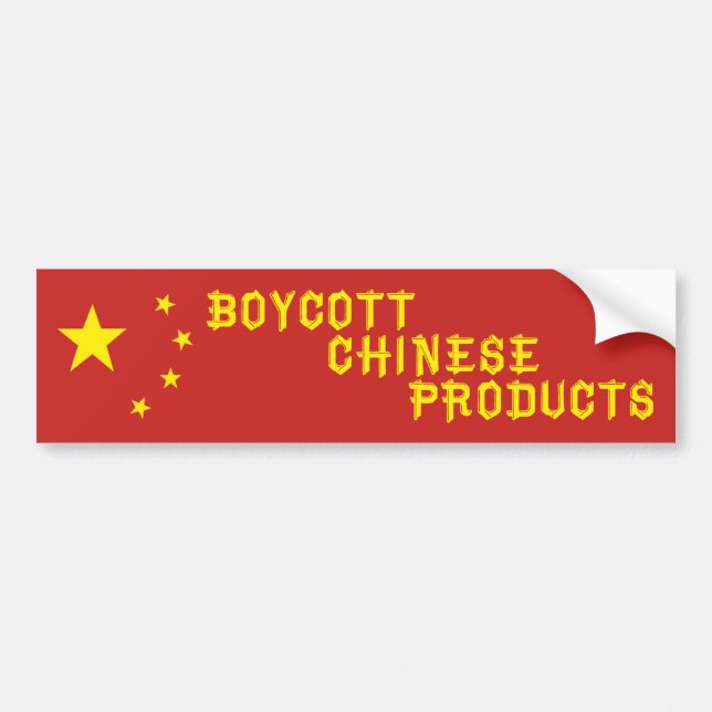 Boycott Chinese Products Bumper Sticker (Front)