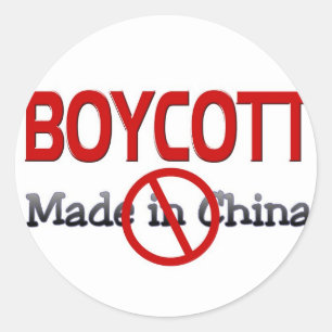 BOYCOTT MADE IN CHINA CLASSIC ROUND STICKER