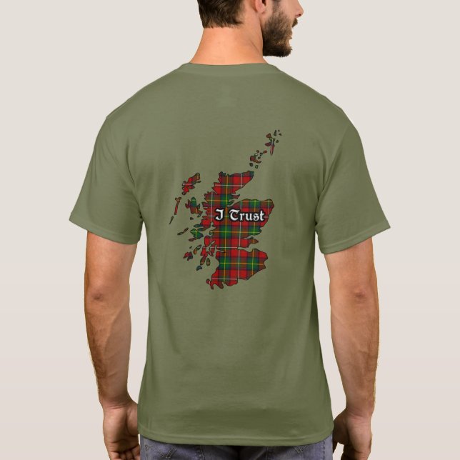Boyd Clan Badge and Tartan Adult T-Shirt (Back)