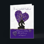 boyfriend birthday card modern design, purple and<br><div class="desc">boyfriend birthday card modern design,  purple and white</div>