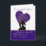 boyfriend birthday card modern design, purple and<br><div class="desc">boyfriend birthday card modern design,  purple and white</div>