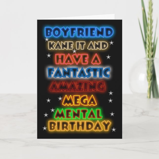 Boyfriend Birthday Card With Bright Colours (Front)