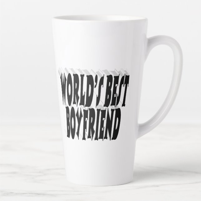 Boyfriend black 3d text latte mug (Right)