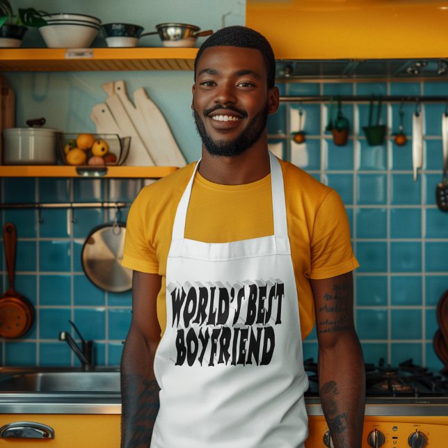 Boyfriend black typography long apron (Creator Uploaded)