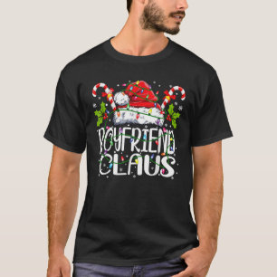 Boyfriend Claus Christmas Lights Pajama Family Mat T-Shirt