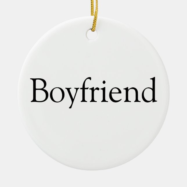 Boyfriend Definition Black and White Fun Ceramic Tree Decoration (Front)