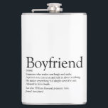 Boyfriend Definition Saying Black and White Hip Flask<br><div class="desc">Personalise for your boyfriend to create a unique valentine,  Christmas or birthday gift. A perfect way to show him how amazing he is every day. Designed by Thisisnotme©</div>