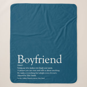 Boyfriend Definition Saying Modern Blue Sherpa Blanket