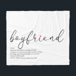 Boyfriend Definition Script Red Love Heart Fleece Blanket<br><div class="desc">Personalise for your best ever boyfriend to create a unique gift. A perfect way to show him how amazing he is every day. Designed by Thisisnotme©</div>