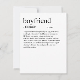 Boyfriend Definition Valentine's Day Card
