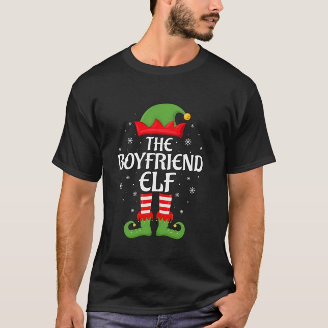 Boyfriend Elf Xmas Family Matching Elf Squad Chris T-Shirt (Front)