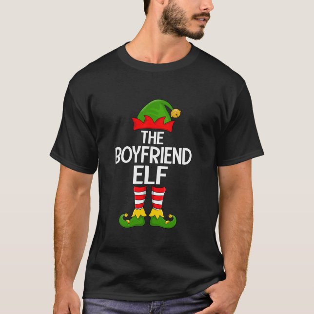 Boyfriend Elf Xmas Matching Family Elf Squad Chris T-Shirt (Front)