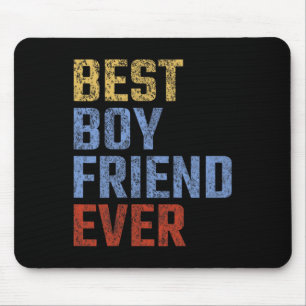 Boyfriend Ever Fathers Day Funny Vintage Retro Men Mouse Pad