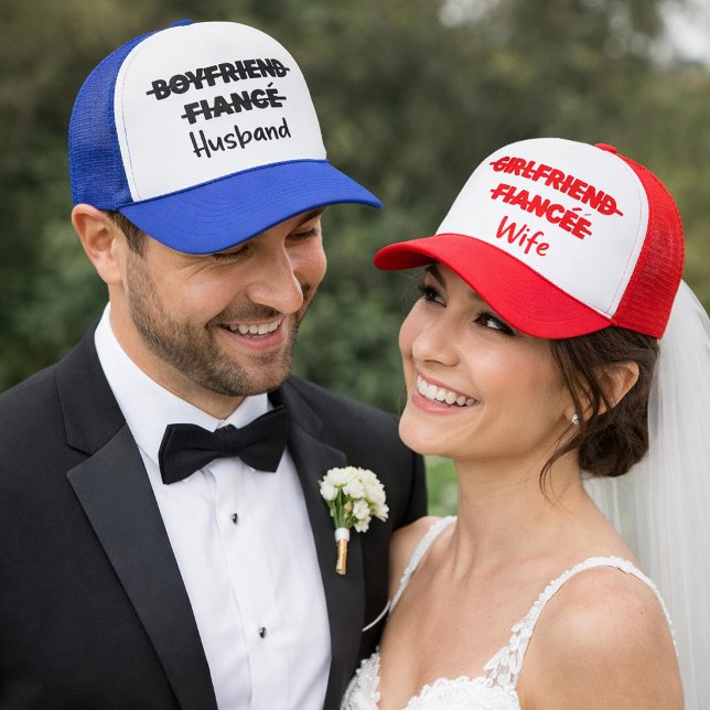 Boyfriend Fiance Husband Wedding Party Trucker Hat (Creator Uploaded)