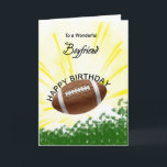 Boyfriend Football Birthday Card<br><div class="desc">Give your football loving boyfriend a football card with an explosive football theme! A football with the words 'To a wonderful boyfriend'.</div>
